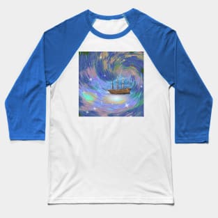 Sailing ship in fantastic scene Baseball T-Shirt